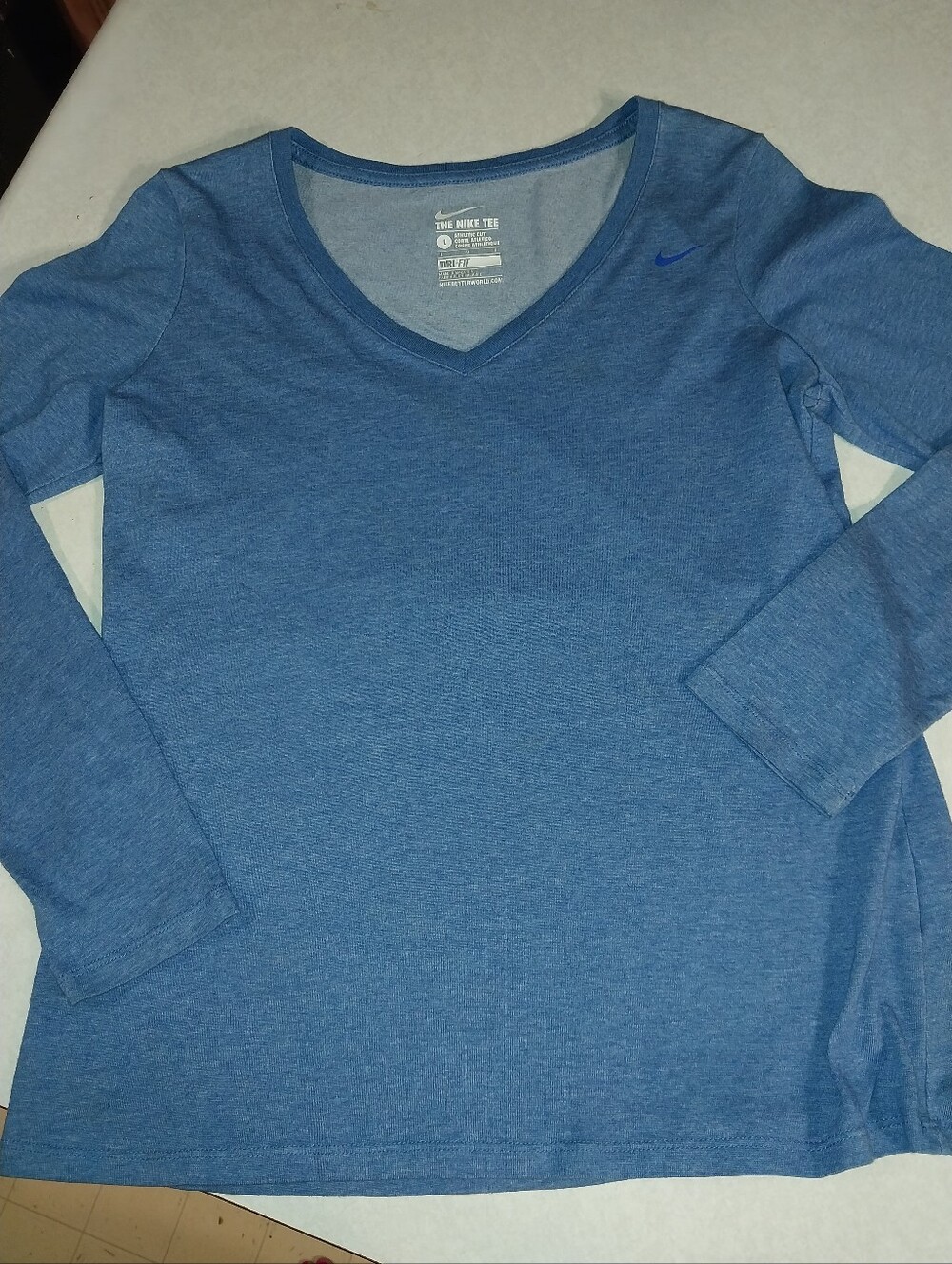 Nike Dri-FIT Blue V-Neck Tee